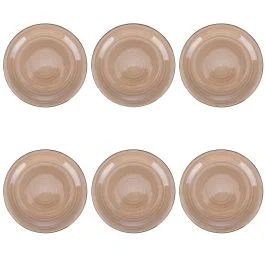 Set 6 piatti frutta in gres dipinto a mano, terracotta, 4 Toni