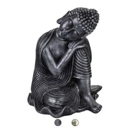 Buddha pensante statua decorativa in poliresina 12x11,3x16 cm, Sibilla