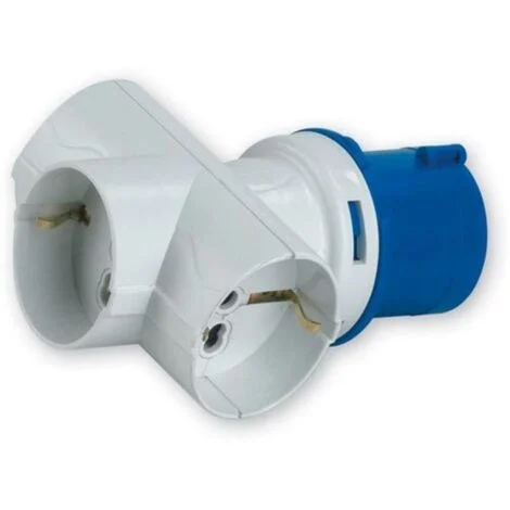 Adattatore Industriale Spina 2P+T 16 A 3 Prese Schuko 10/16A Rosi 1879