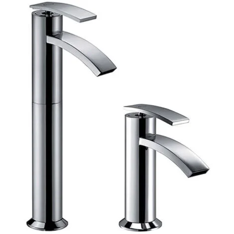 Set miscelatori lavabo alto + bidet Jacuzzirubinetteria Ray ottone cromato per piletta click clack