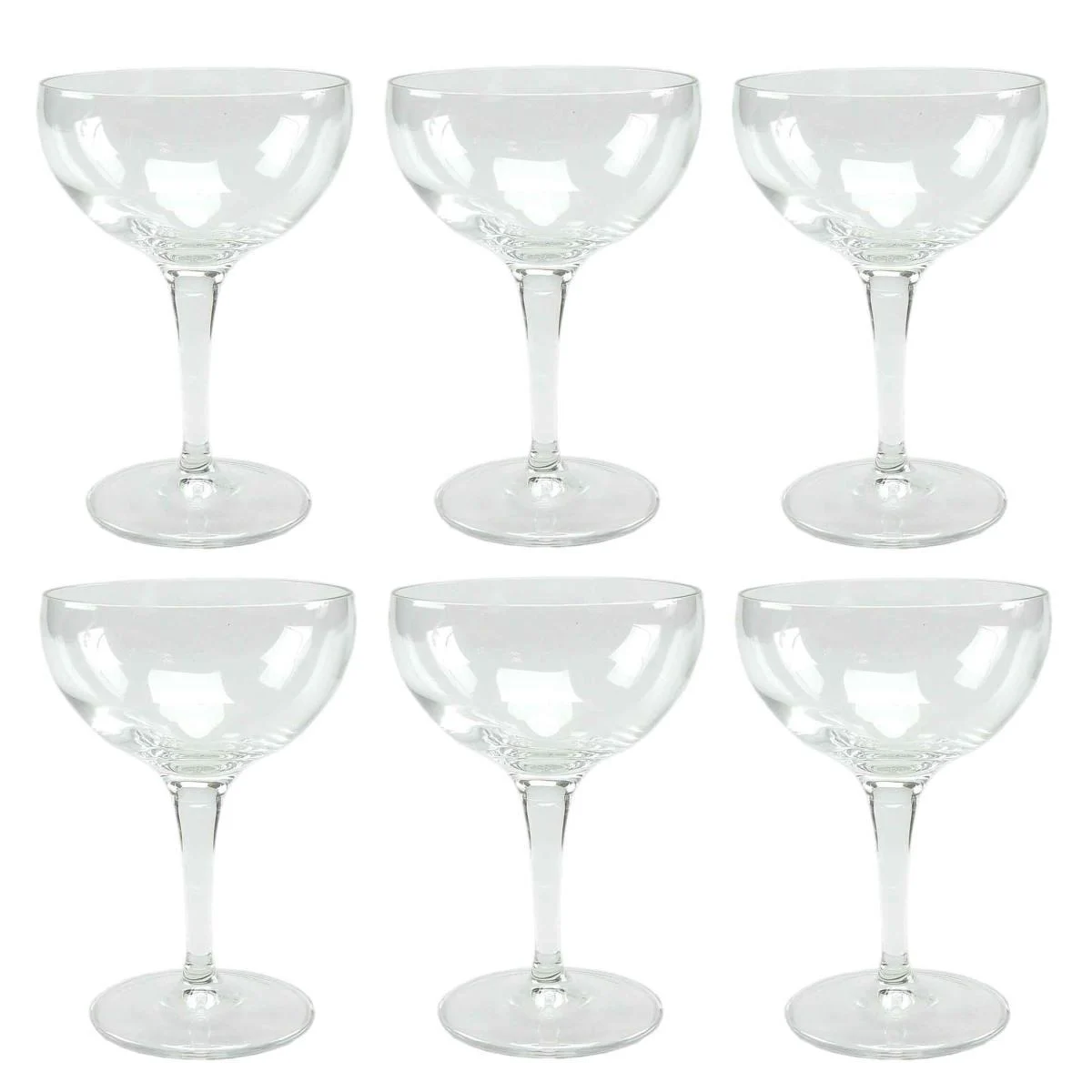 Bicchieri Vetro Set pz.6 Calice Coppa Spum. cl.330