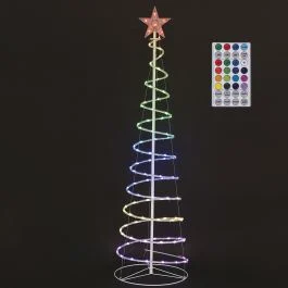 Albero a spirale 32 giochi luce  RGB h.180 cm, Santa's House