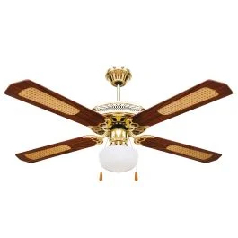 Ventilatore/lampadario a soffitto 4 pale Ø130cm marrone, Kooper
