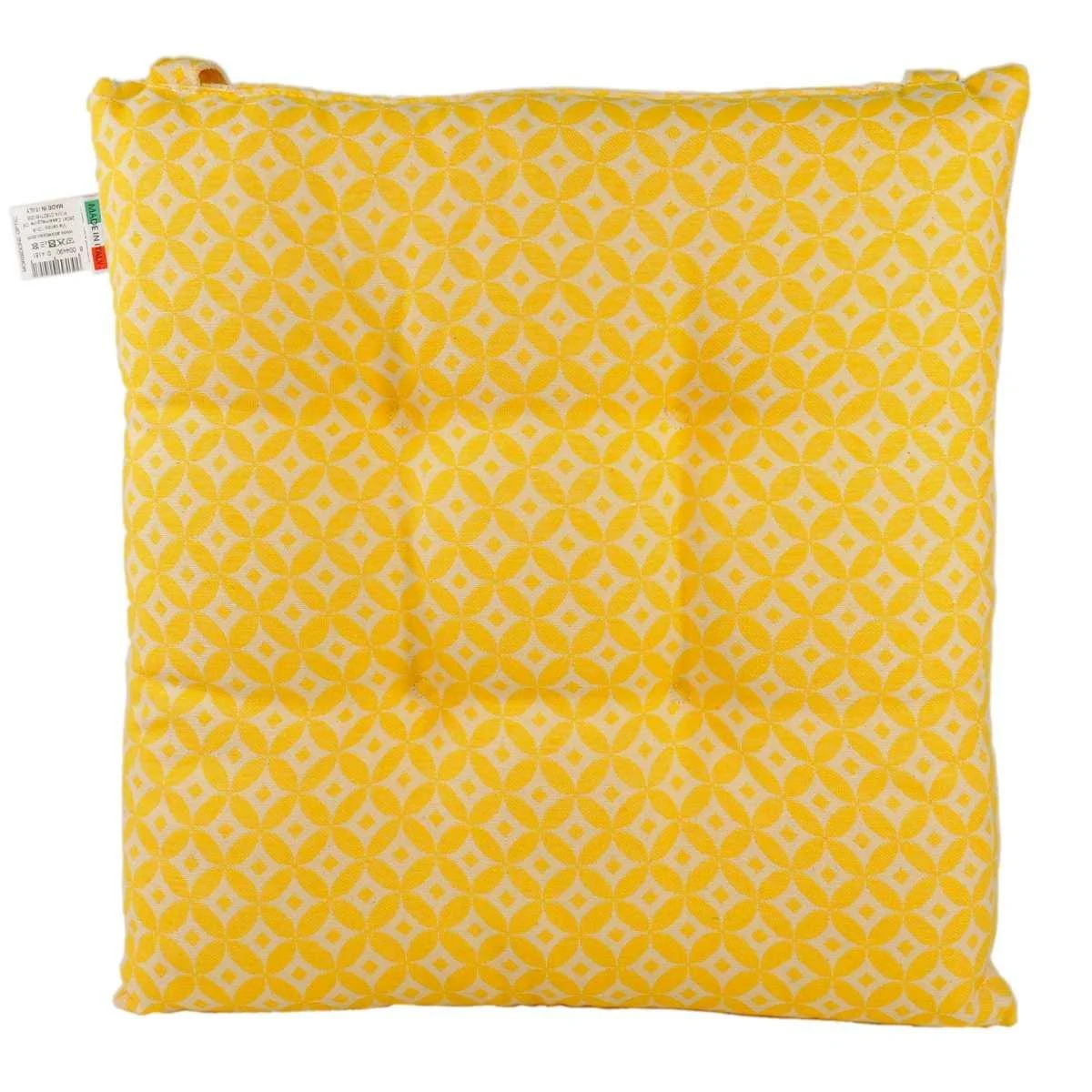 Cuscino Sedia Morbidone Optic Giallo cm.41x41x7