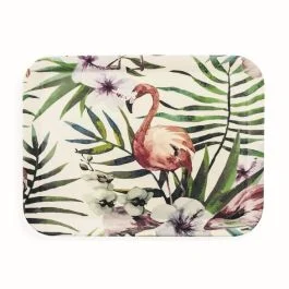Vassoio bamboo decoro tropicale 44x33 cm