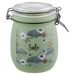 Barattolo sale 750 ml in vetro, verde salvia, Botanico SìChef