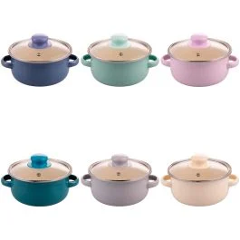 Casseruola smaltata con coperchio in vetro 16 cm, SìChef