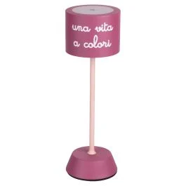 Lampada da tavolo touch ricaricabile, fucsia e rosa, Aladina Nuances