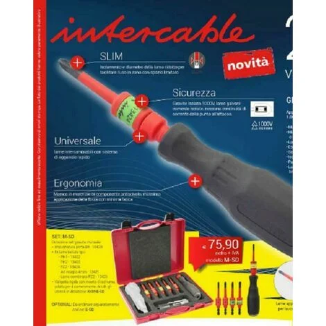 Set di giravite universale con punte isolate Intercable M-SD