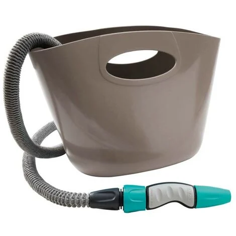 Tubo Irrigazione Estensibile Acqua Giardino Kit Aquapop 10 con Borsa GF Garden - Colore: Grigio