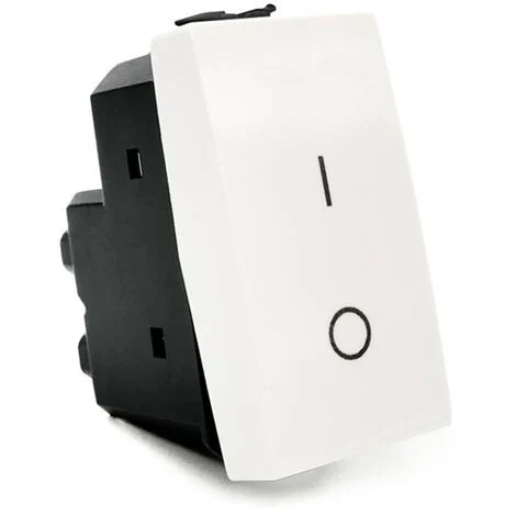 Interruttore bipolare compatibile con matix pulsante luce 16a 250v bianco