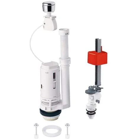 Meccanismo doppio scarico wc CAVO per vaso MONOBLOCCO + Galleggiante BASSO - CR