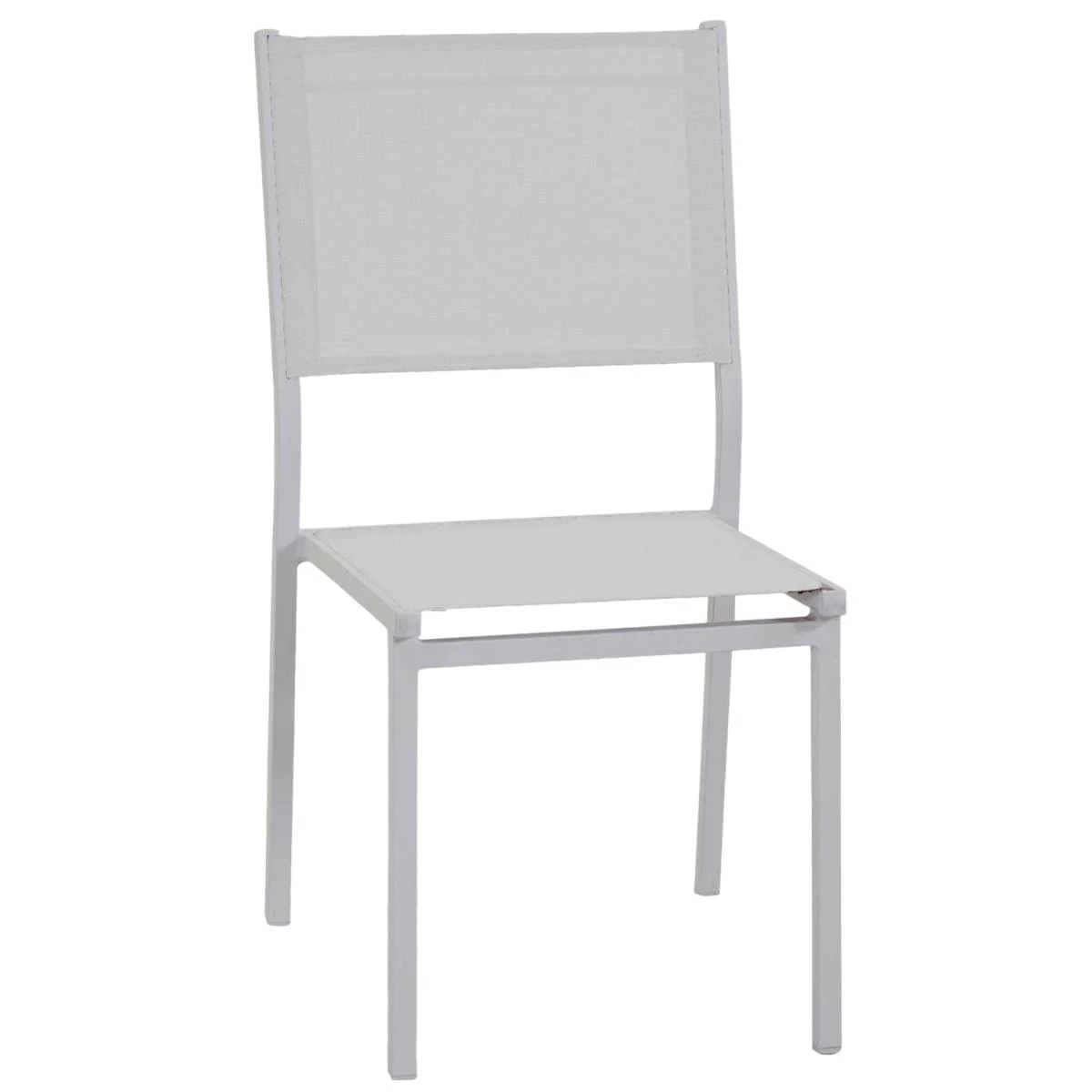 Sedia Alluminio Sullivan Bianca con Textilene Bianco cm.55x46xh41/88