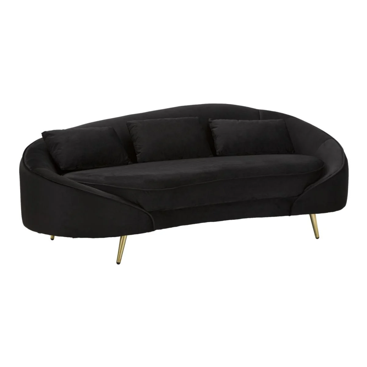 Divano 3 Posti Oslo Con Cuscini Nero cm.185x84x68