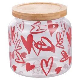Biscottiera 1,9 L in vetro borosilicato, coperchio in bambù,  Love and SìChef