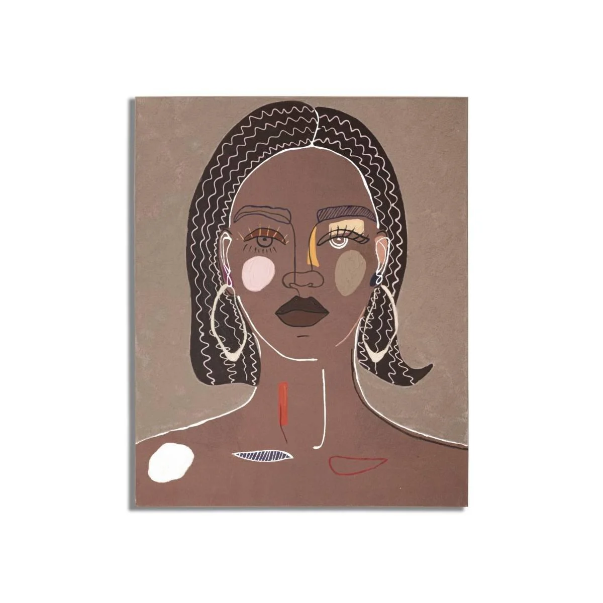Quadro Dipinto Tela Tribal Mod.B cm.80x2,8x100
