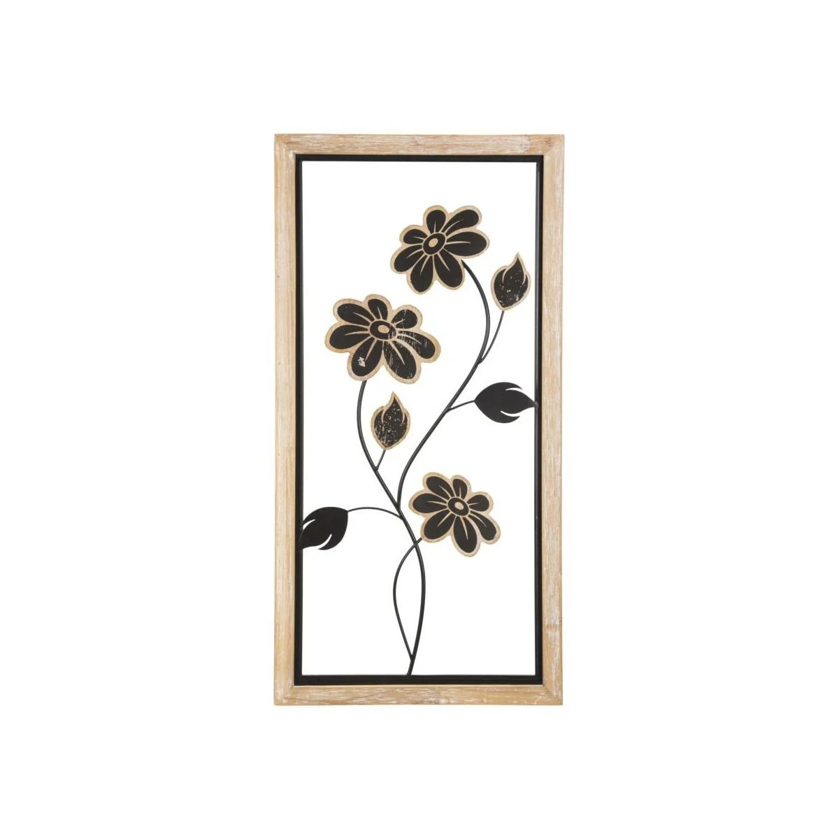 Quadro Pannello In Ferro E Legno Girish Mod.A cm.30x2,5x60