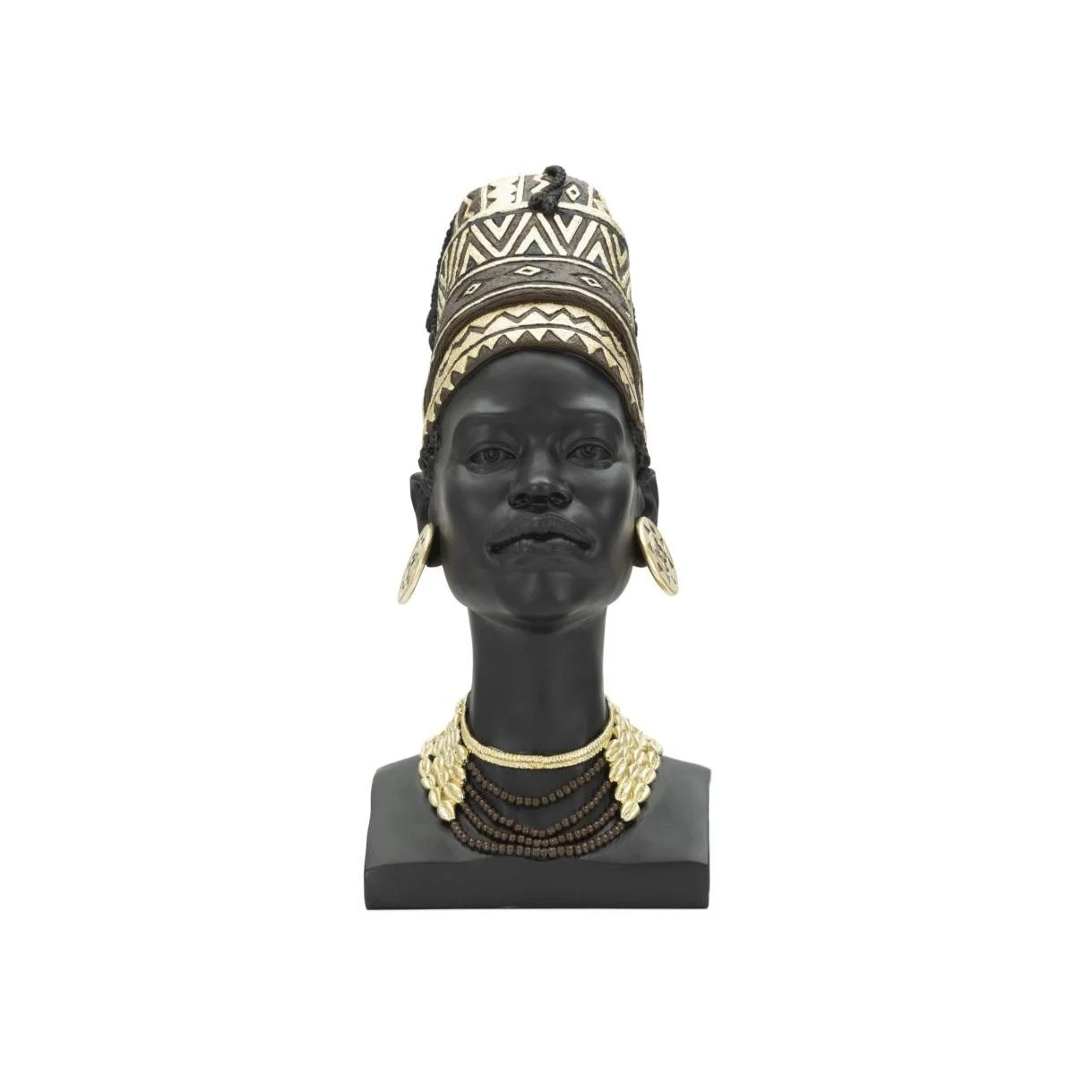 Scultura Donna Masai Turbante cm.21,5x27,5x45