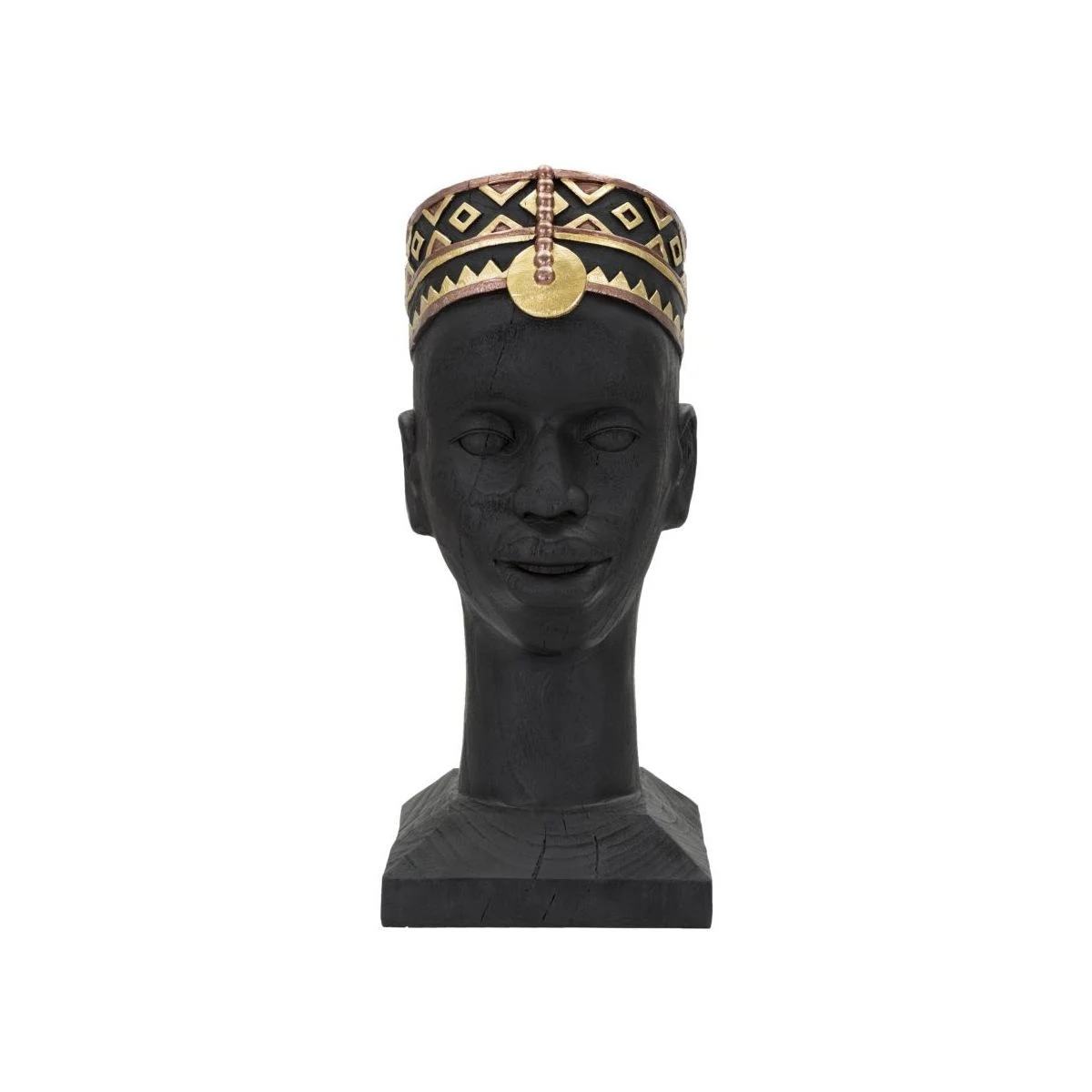 Scultura Uomo Masai cm.25x25x56