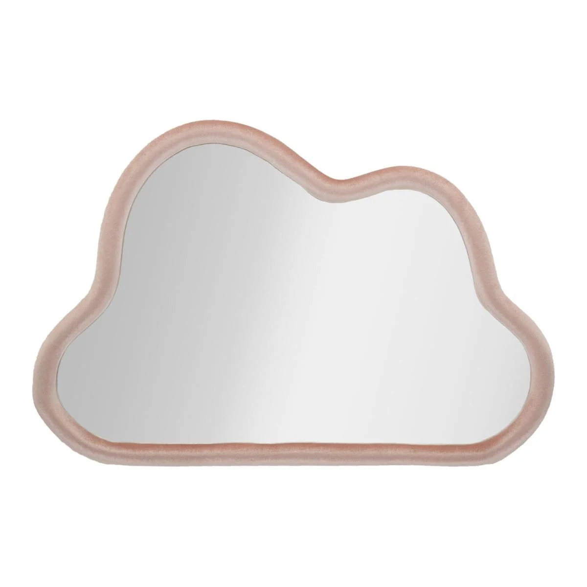 Specchio Da Muro Cloud Velluto Rosa cm.90x4x60 Misura Specchio cm.82x52