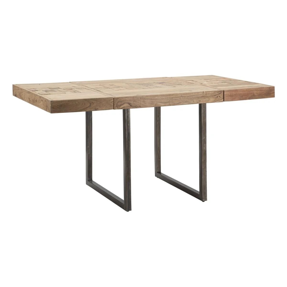 Tavolo Da Pranzo Mumbai Quad. All. cm.80x80x77-Lung. T. 160 Acacia Nilotica