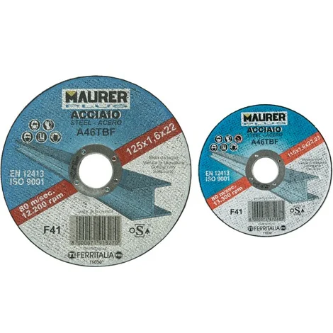 DISCO x SMERIGLIATRICE115X1,0X22 MM PER ACCIAIO/FERRO - MAURER