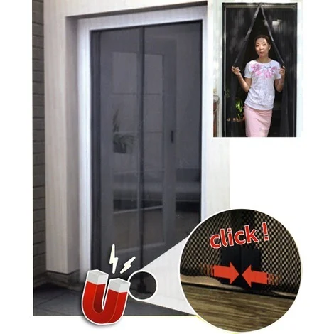 ZANZARIERA CON VELCRO 120X240 CMcon calamitaPER PORTE STRISCE MAGNETICHE