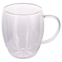 Mug 370 ml con manico in vetro borosilicato incamiciato