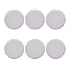 Set 6 piatti piani in new bone China, bianco, Delice