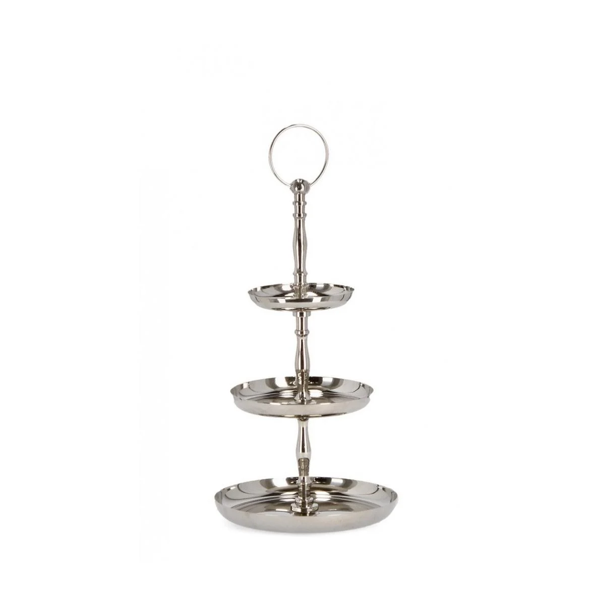 Alzata 3 Piani Decorativa Simla Argento cm.H32