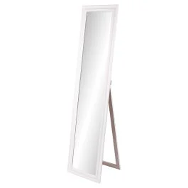 Specchio arredo da terra h. 160 cm a figura intera, cornice in legno MDF, bianco, Sibilla