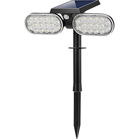 Faro 32 Led Luce Calda Faretto Pannello Solare Sensore Crepuscolare Per Giardino