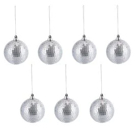 Set 7 palle natalizie disco ball, silver, Santa's House