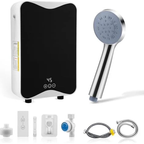 Scaldabagno elettrico istantaneo, mini scaldabagno elettrico da 230 V 5500 W con display a LED della temperatura, 30-55 °C, 20 kW, impermeabile IPX4, scaldabagno per doccia, bagno, cucina