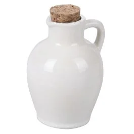 Anfora mini oliera in ceramica tappo in sughero, sabbia, 4 Toni