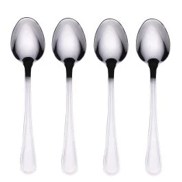 Set 4 cucchiai in acciaio 18/10, silver lucido, Antique