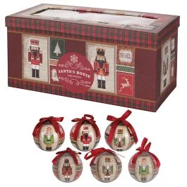 Set box 14 palle di Natale decoro schiaccianoci, Santa's House