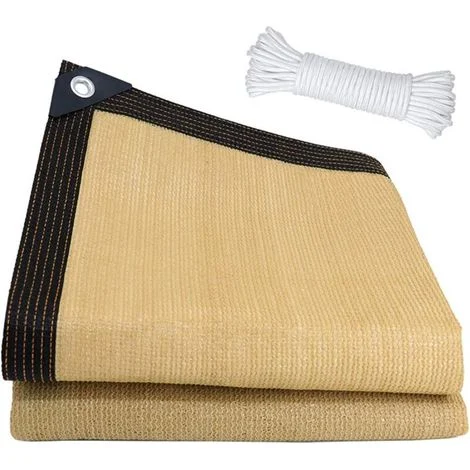 Rete ombreggiante, 3 x 4 m, rete di protezione solare con occhielli, telo ombreggiante resistente ai raggi UV per uso esterno, vela parasole rettangolare, rete ombreggiante con corde da 5 m per terraz
