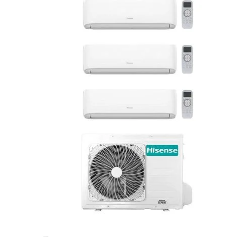 Hisense Climatizzatore Trial Split Hi Comfort 7+7+7 con 3AMW52U4RJ Inverter Wi-Fi R-32 Classe A++