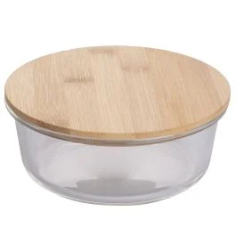 Contenitore tondo 400 ml in borosilicato e bambù, SìChef