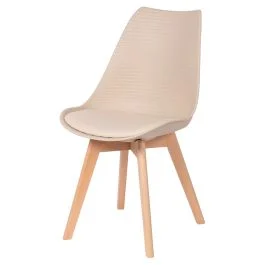 Sedia arredo design moderno, gambe in legno e seduta imbottita, Metropolitan Sibilla