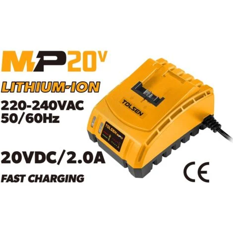 CARICATORE RAPIDO SERIE MP20V PER BATTERIE DA 2.0AH TOLSEN