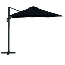Ombrellone lampara nero 3x3 m struttura nera, Deluxe Esté