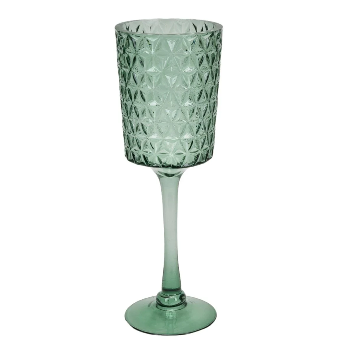 Vaso Vetro Calice Verde Rainbow cm.30