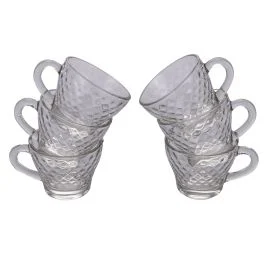 Set 6 tazzine caffè 90 ml in vetro, Marquise Diamond Sibilla