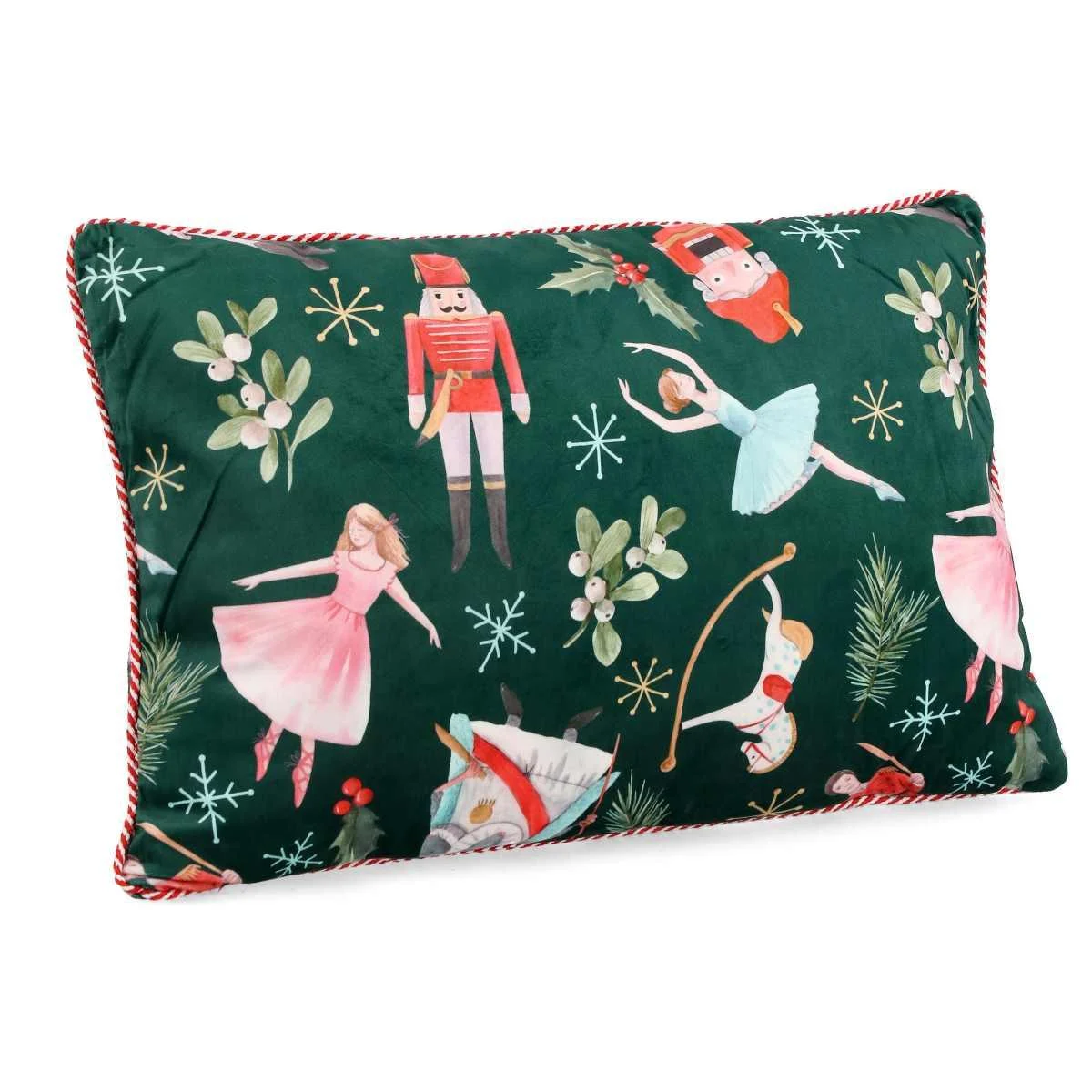 Cuscino Arredo in Tessuto Natale Schiaccianoci Verde cm.40x60