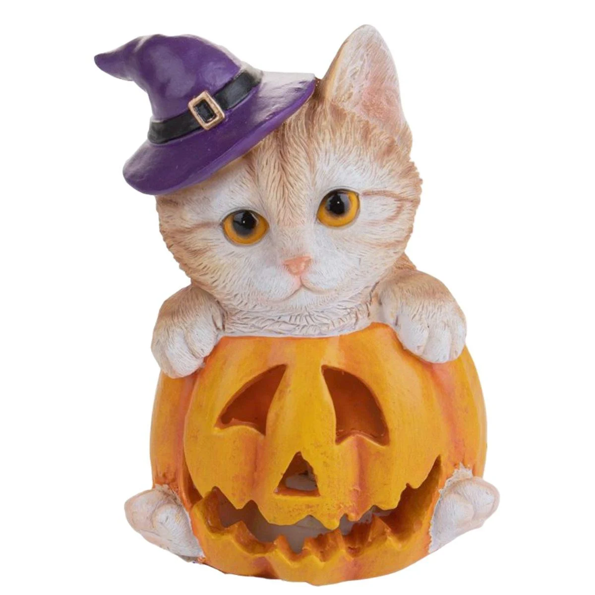 Zucca resina gatto luce led