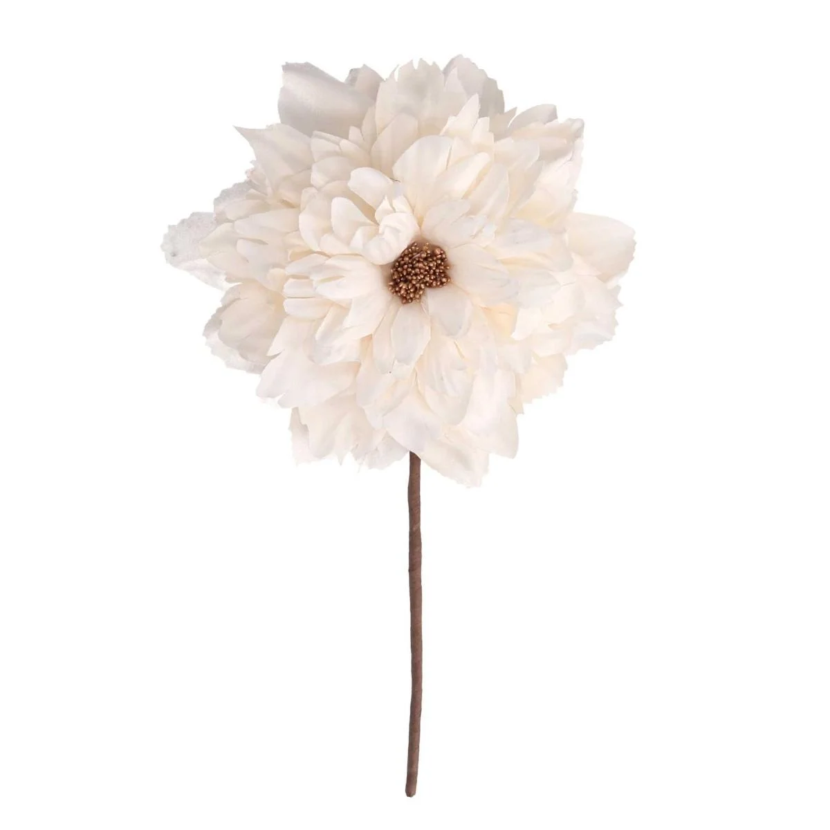 Fiore in Tessuto Crema cm.16x11