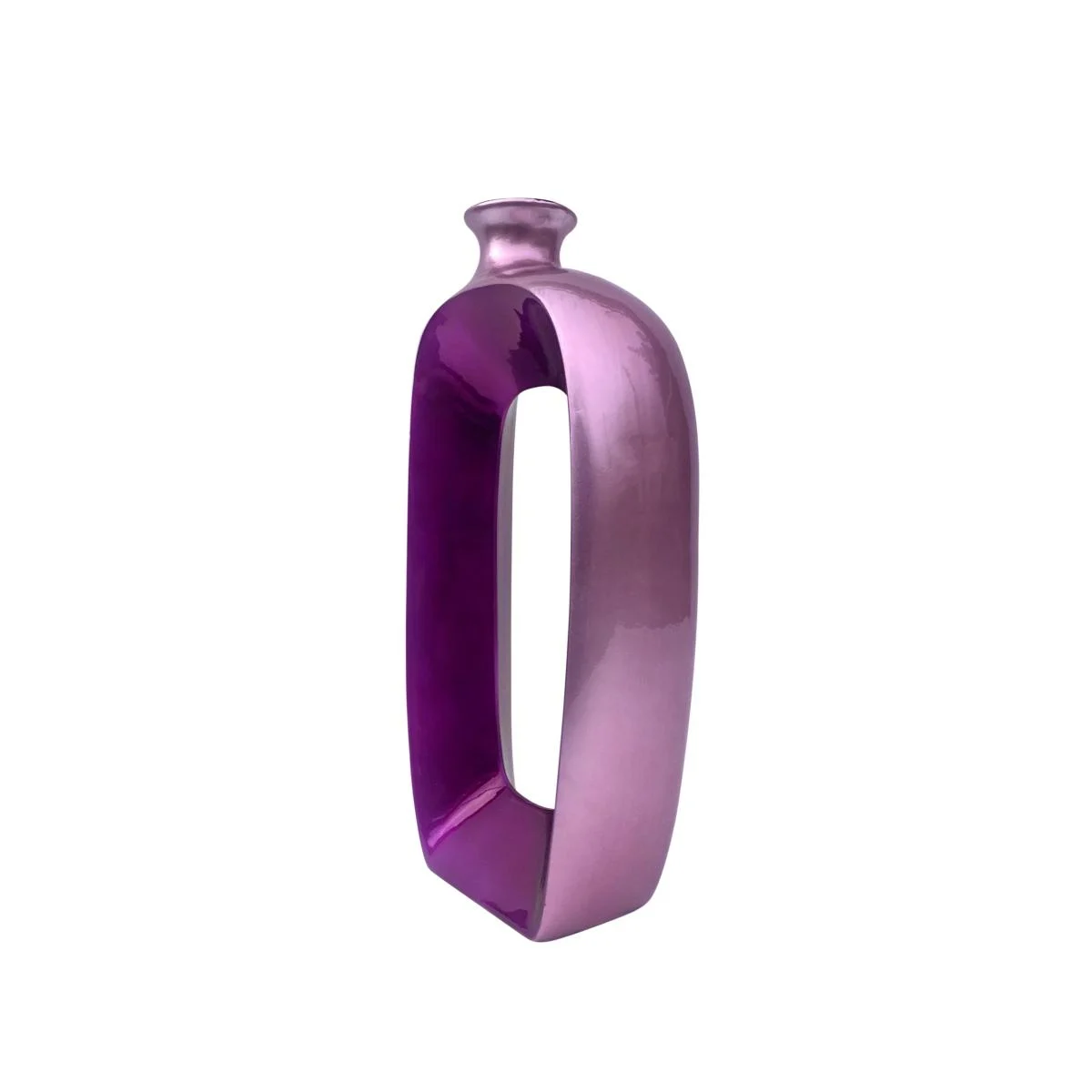 Vaso Ceramica Rosa Forato Alto cm.24x50