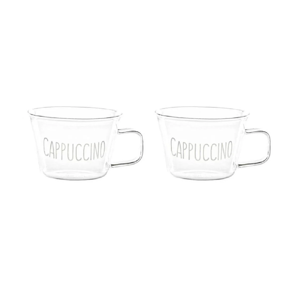 Tazza Natalizia Vetro Simple Day Cappuccino con Manico pz.2